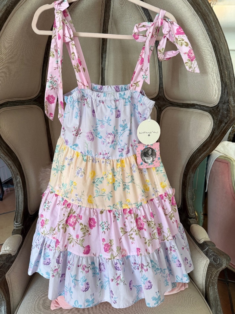 LoveShackFancy x Target Collab Jeanne Babydoll Floral Print Dress 100% Cotton XS